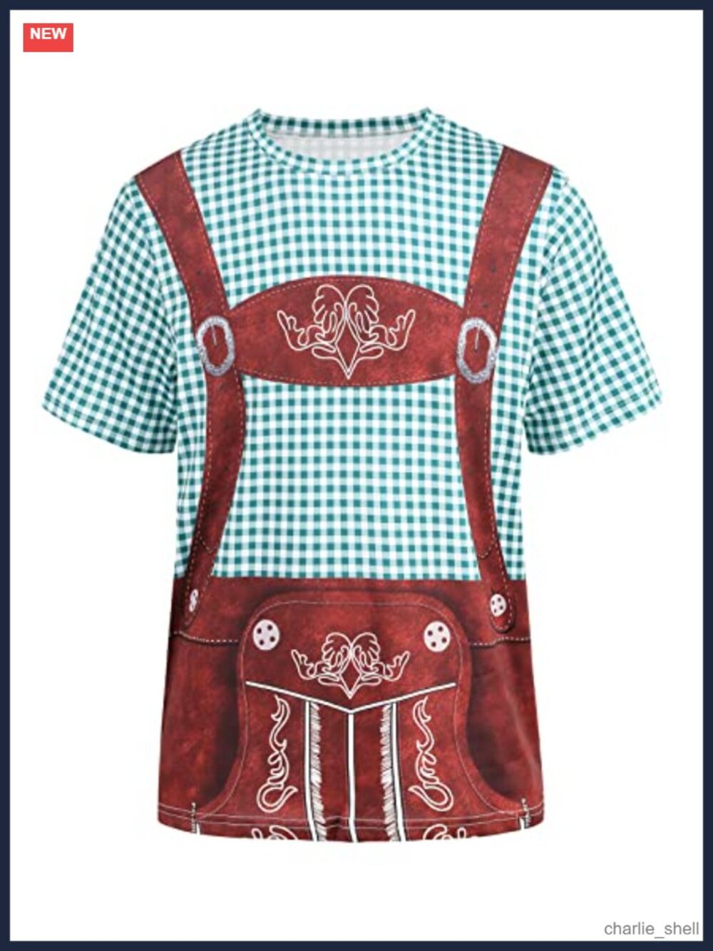 Novelty Bavarian Oktoberfest Men's Beer Festival Lederhosen Print T-Shirt Party